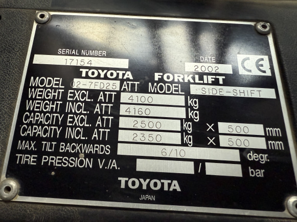 Chariot élévateur frontal électrique TOYOTA 02-7FD25 - Elektrostapler: das Bild 3 Chariot élévateur frontal électrique TOYOTA 02-7FD25 - Elektrostapler: das Bild 3