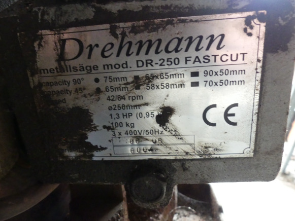 Tronçonneuse pour métaux Drehmann DR250 - Metallbearbeitungsmaschine: das Bild 2 Tronçonneuse pour métaux Drehmann DR250 - Metallbearbeitungsmaschine: das Bild 2