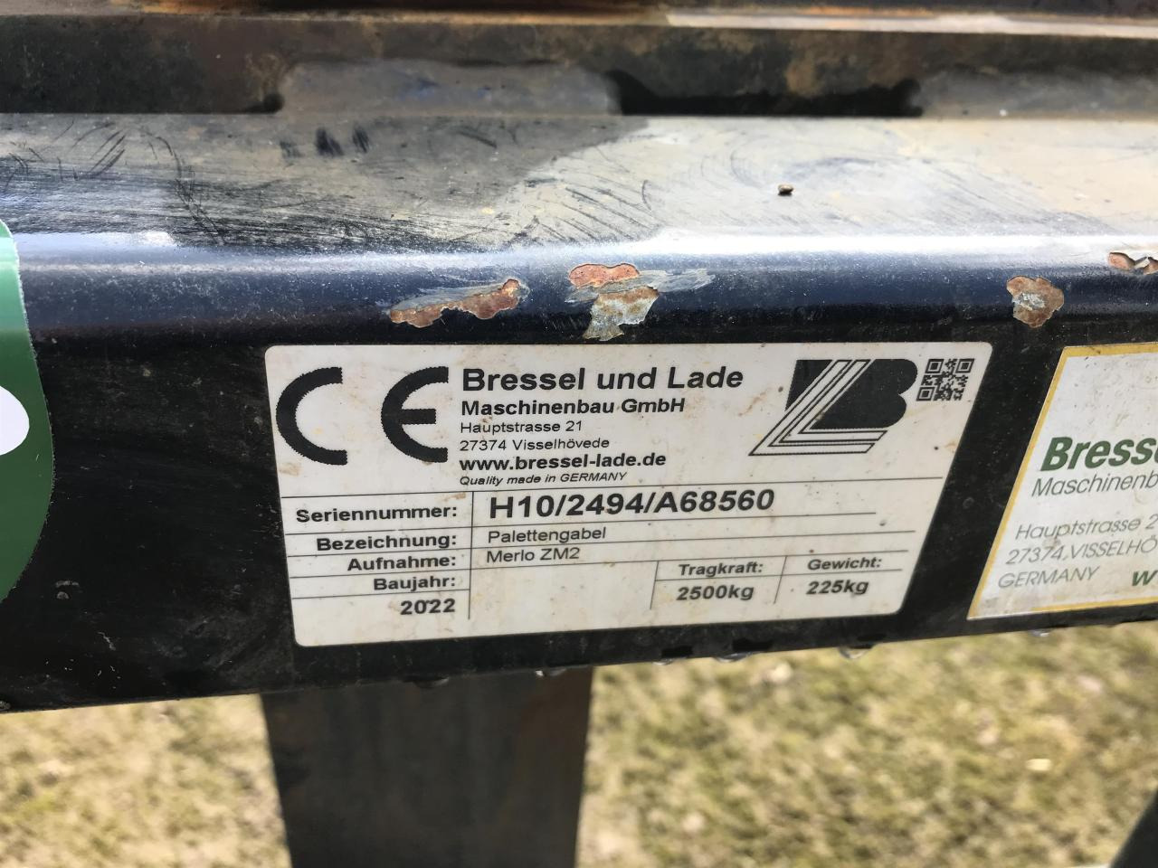 Bressel 2,5 to (1300 mm Zinken) - Gabel für Landmaschine: das Bild 4 Bressel 2,5 to (1300 mm Zinken) - Gabel für Landmaschine: das Bild 4