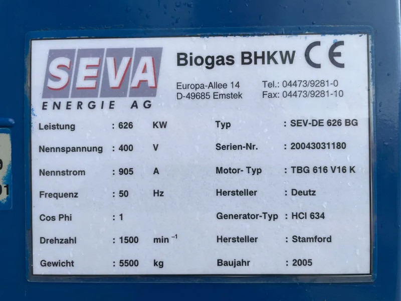 Deutz TBG 616 V16K Gasset 800 / 1110 kVA Stamford generatorset - Stromgenerator: das Bild 5 Deutz TBG 616 V16K Gasset 800 / 1110 kVA Stamford generatorset - Stromgenerator: das Bild 5