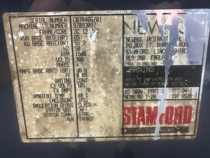 Stamford UC.I224F2 Generatordeel 65 kVA Alternator as New ! - Stromgenerator: das Bild 4 Stamford UC.I224F2 Generatordeel 65 kVA Alternator as New ! - Stromgenerator: das Bild 4