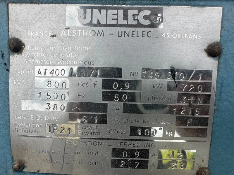 UNELEC 800 kVA generatordeel Alternator Unelec Ex Emergency Dubbel gelagerd Double Bearing - Stromgenerator: das Bild 3 UNELEC 800 kVA generatordeel Alternator Unelec Ex Emergency Dubbel gelagerd Double Bearing - Stromgenerator: das Bild 3
