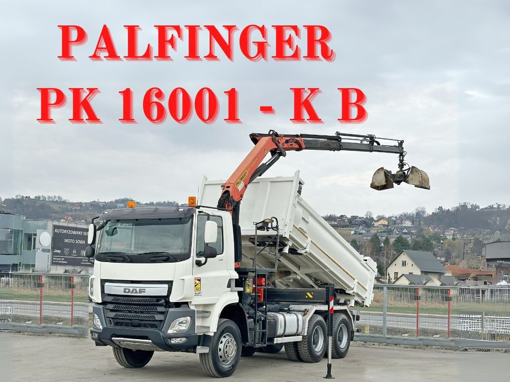 DAF CF 410 * Kipper 4,90 m + PK 16001 - K B * 6x4 - Kipper, Autokran: das Bild 1 DAF CF 410 * Kipper 4,90 m + PK 16001 - K B * 6x4 - Kipper, Autokran: das Bild 1