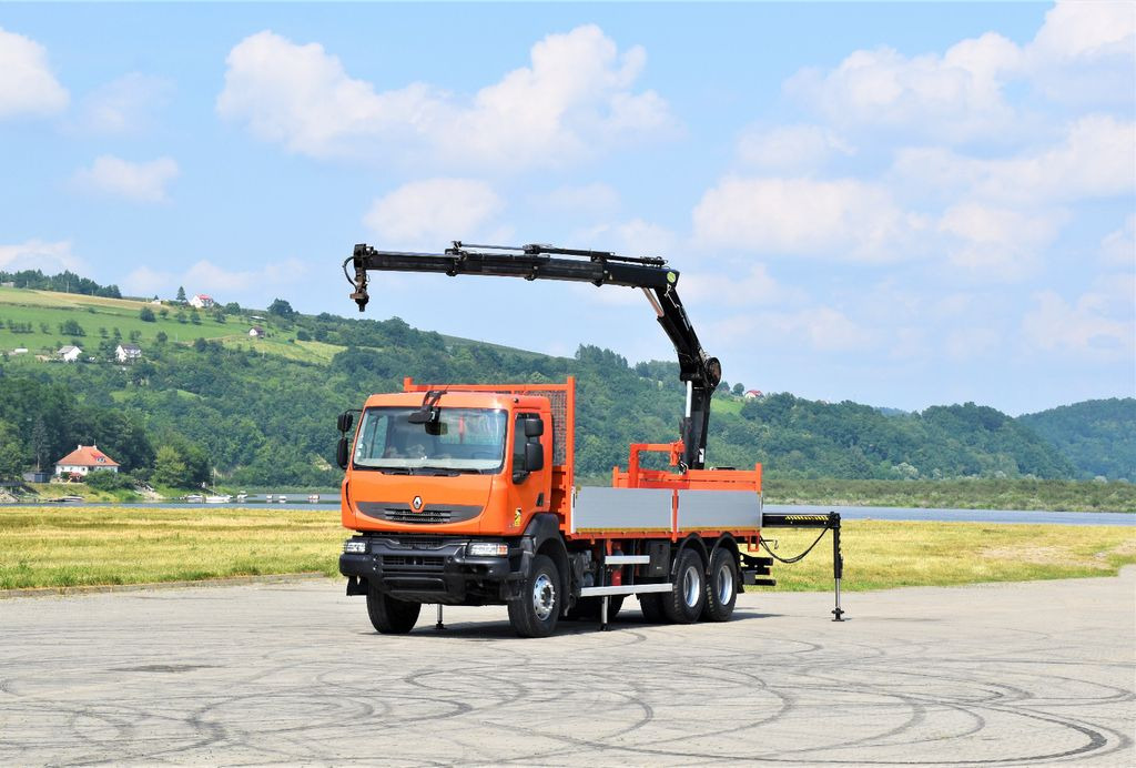 Renault KERAX 410 * HIAB 144 B-3 HIDUO / 6x4 * TOP - Autokran, Pritsche LKW: das Bild 2 Renault KERAX 410 * HIAB 144 B-3 HIDUO / 6x4 * TOP - Autokran, Pritsche LKW: das Bild 2