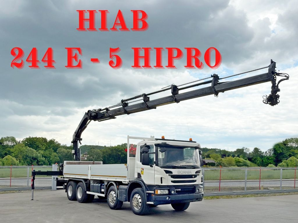 Scania P 410*PLATFORM 7,00m*HIAB 244 E-5 HIPRO+FUNK/8x4 Scania P 410*PRITSCHE 7,00m*HIAB 244 E-5 HIPRO+FUNK/8x4 - Autokran, Pritsche LKW: das Bild 1 Scania P 410*PLATFORM 7,00m*HIAB 244 E-5 HIPRO+FUNK/8x4 Scania P 410*PRITSCHE 7,00m*HIAB 244 E-5 HIPRO+FUNK/8x4 - Autokran, Pritsche LKW: das Bild 1