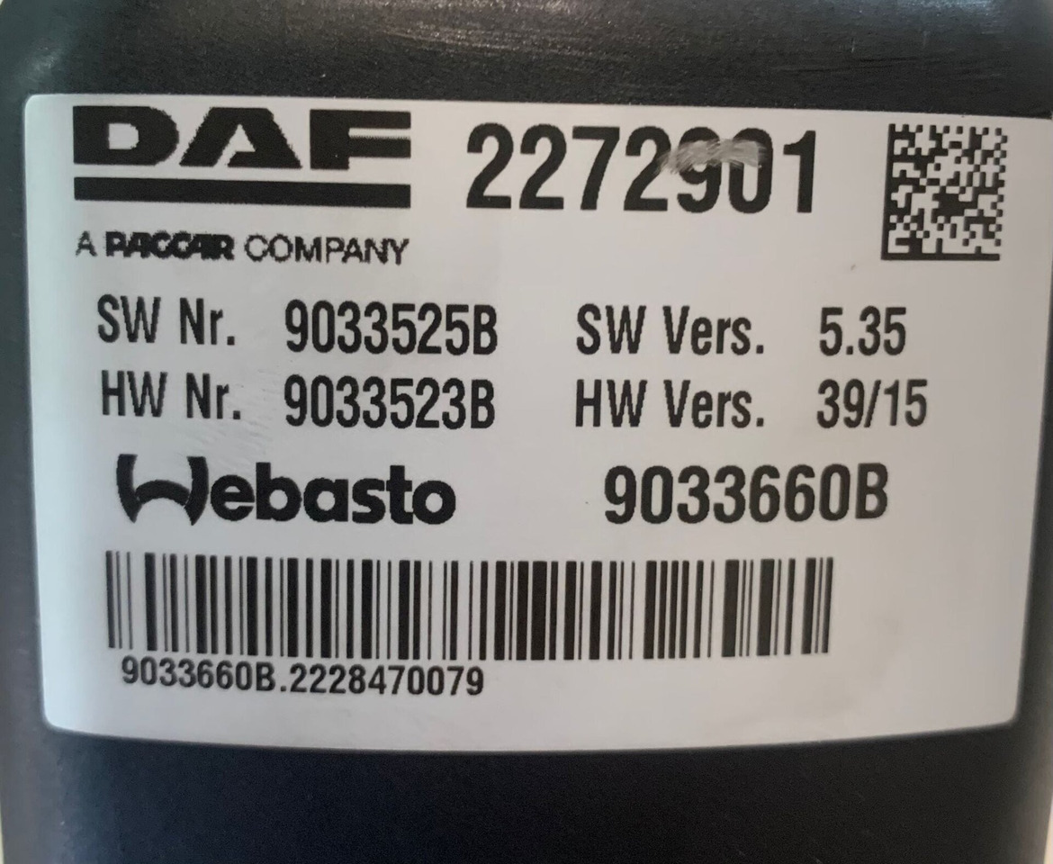 DAF STANDKACHEL THERMO TOP PRO 38 2272901 - Innenraumgebläse für LKW: das Bild 5 DAF STANDKACHEL THERMO TOP PRO 38 2272901 - Innenraumgebläse für LKW: das Bild 5