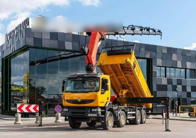 Renault KERAX 450 8x4 PALFINGER PK 60002 Crane Tipper - Kipper, Autokran: das Bild 1 Renault KERAX 450 8x4 PALFINGER PK 60002 Crane Tipper - Kipper, Autokran: das Bild 1