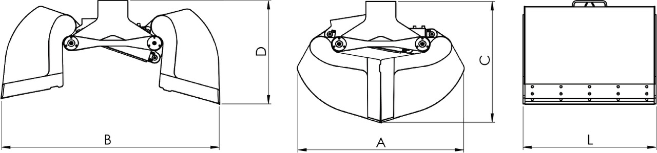 Clamshell bucket with high capacity BV-S 650 - Zweischalengreifer für Ladekran: das Bild 3 Clamshell bucket with high capacity BV-S 650 - Zweischalengreifer für Ladekran: das Bild 3