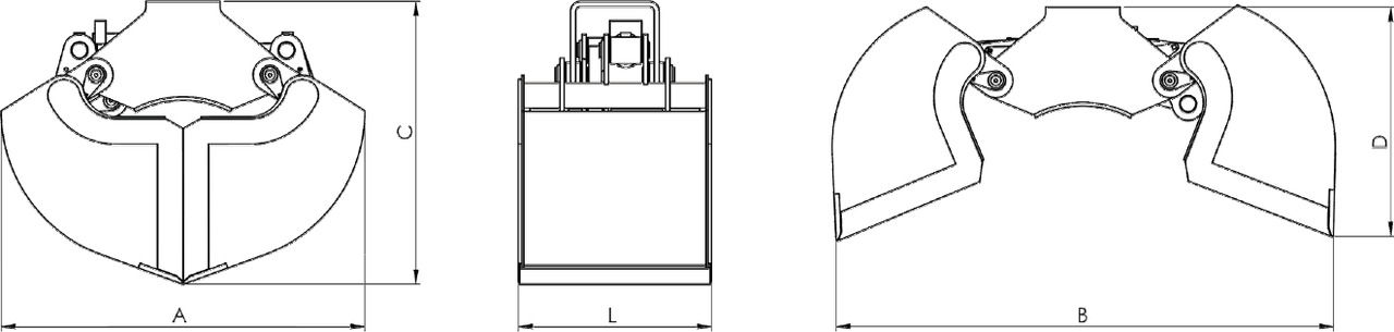 Clamshell bucket with sidewalls BV-L 50 - Zweischalengreifer für Ladekran: das Bild 3 Clamshell bucket with sidewalls BV-L 50 - Zweischalengreifer für Ladekran: das Bild 3