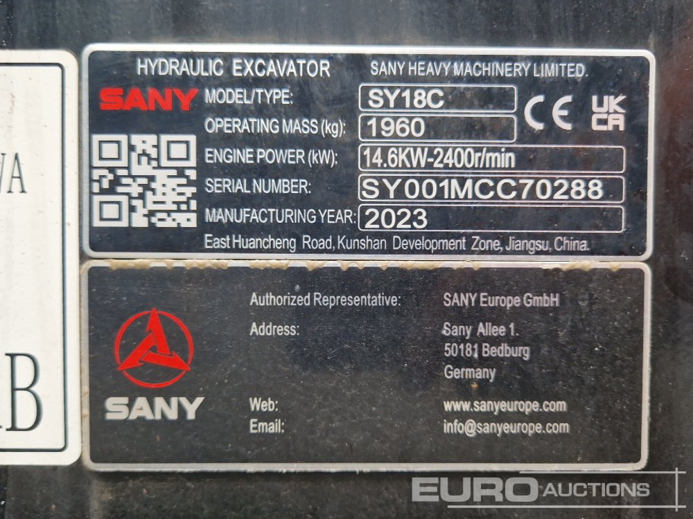 Minibagger 2023 Sany SY18C: das Bild 32