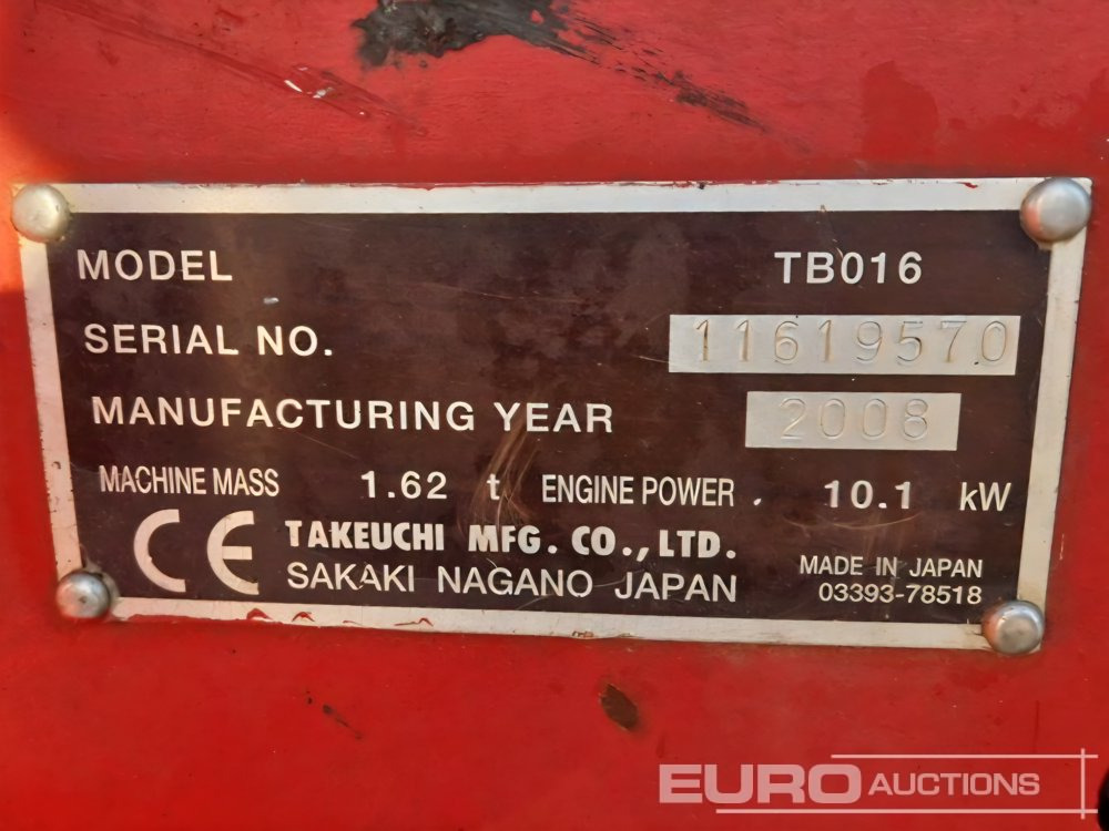Takeuchi TB016 - Minibagger: das Bild 1 Takeuchi TB016 - Minibagger: das Bild 1