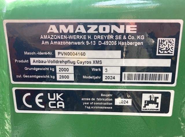 Amazone CAYROS XMS 950 SB 4-Schar - Pflug: das Bild 2 Amazone CAYROS XMS 950 SB 4-Schar - Pflug: das Bild 2