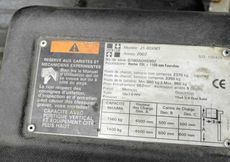 Hyster J1.60XMT - Elektrostapler: das Bild 4 Hyster J1.60XMT - Elektrostapler: das Bild 4