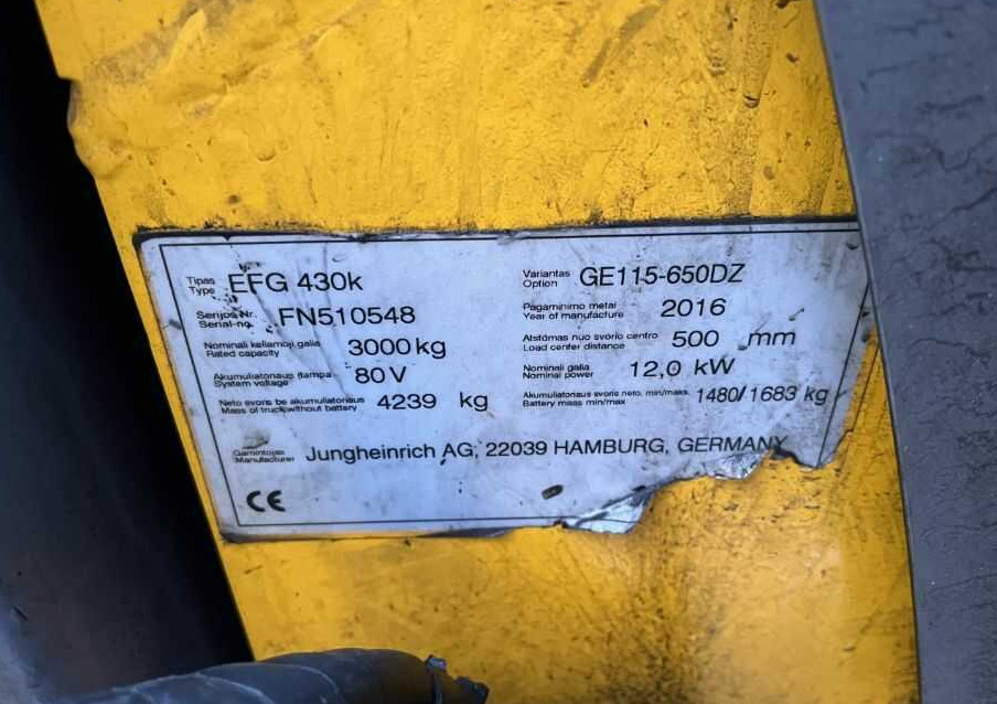 Jungheinrich EFG430k - Elektrostapler: das Bild 4 Jungheinrich EFG430k - Elektrostapler: das Bild 4