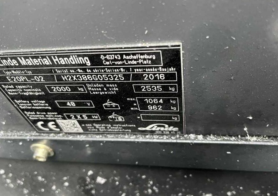 Linde E20PL-02 - Elektrostapler: das Bild 4 Linde E20PL-02 - Elektrostapler: das Bild 4