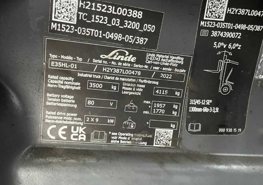 Linde E35HL-01 - Elektrostapler: das Bild 4 Linde E35HL-01 - Elektrostapler: das Bild 4