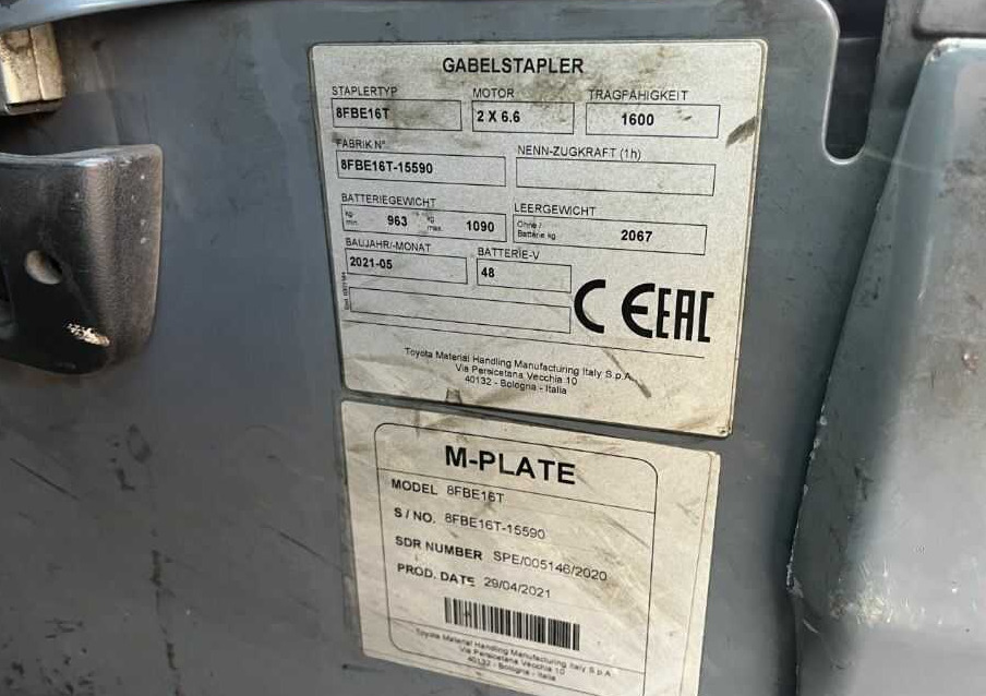 Toyota 8FBE16T - Elektrostapler: das Bild 4 Toyota 8FBE16T - Elektrostapler: das Bild 4