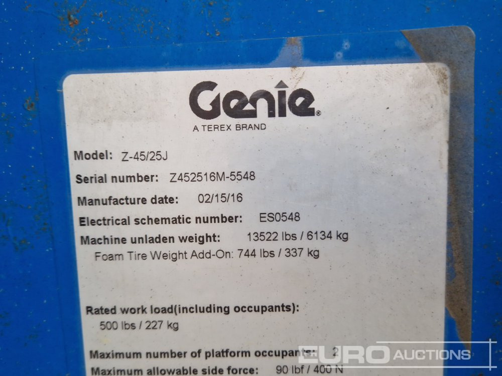 Arbeitsbühne 2016 Genie Z-45/25J: das Bild 46