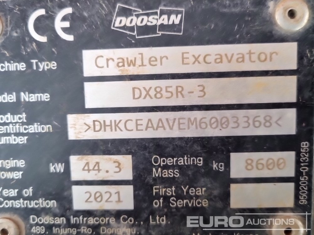 Minibagger 2021 Doosan DX85R-3: das Bild 44