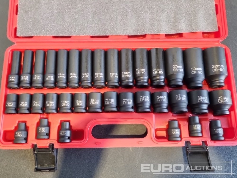 Unused 2025 Boss 1/2" 35pc Pneumatic Long & Short Sleeve Socket Set - Werkstattgerät: das Bild 5 Unused 2025 Boss 1/2" 35pc Pneumatic Long & Short Sleeve Socket Set - Werkstattgerät: das Bild 5