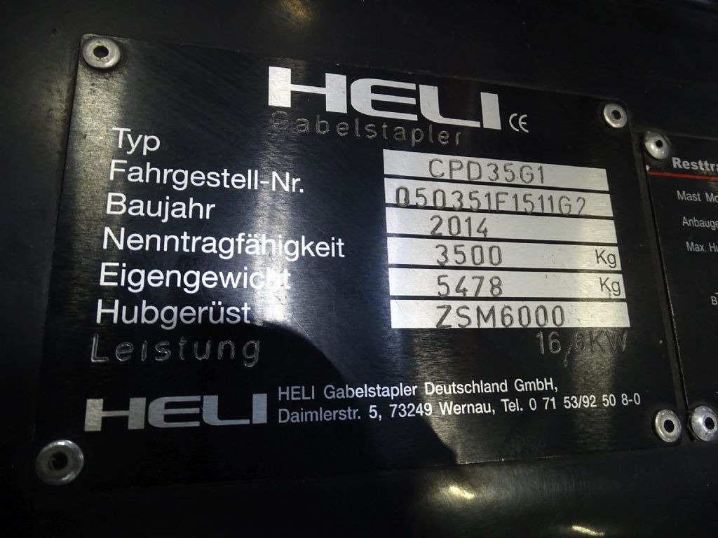 Heli CPD35G1 - Elektrostapler: das Bild 5 Heli CPD35G1 - Elektrostapler: das Bild 5